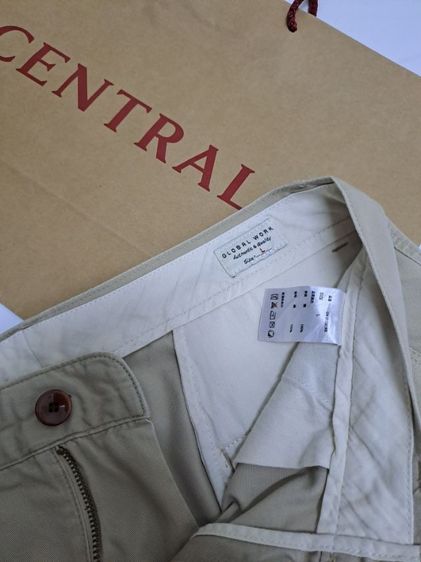 กางเกงขาสั้นสีน้ำตาล, เบจ ผ้า Cotton แบรนด์ Global work‼️ รูปที่ 3