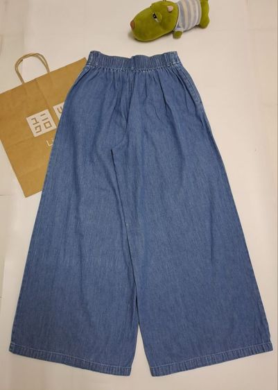 กางเกงยีนส์เอวสูงขากว้าง เอวสม็อคหลัง ใส่สบาย แบรนด์ GU‼️ รูปที่ 2