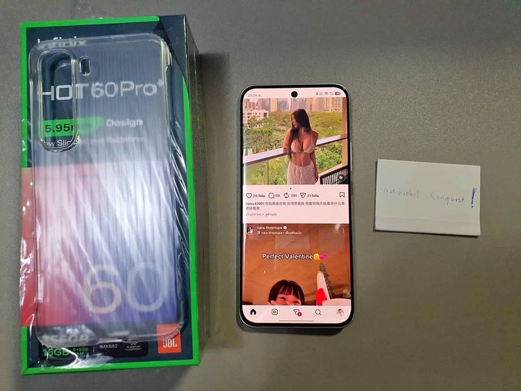 infinix hot 60 pro plus+ เครื่องศูนย์ไทย อายุน้อยมาก ครบกล่อง ติดฟิล์มแล้ว