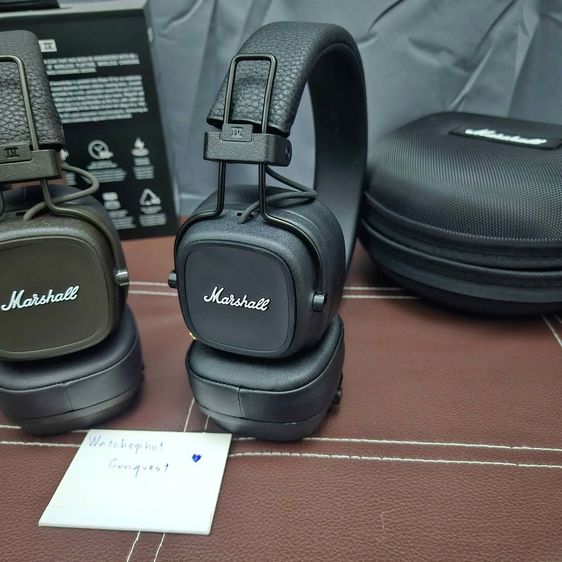 หูฟัง🟤🖤 Marshall major iv Bluetooth 🖤🟤 มี2ตัว2สี สภาพสมบูรณ์ ฟองน้ำสมบูรณ์ หนังแน่นๆ💯 รูปที่ 9