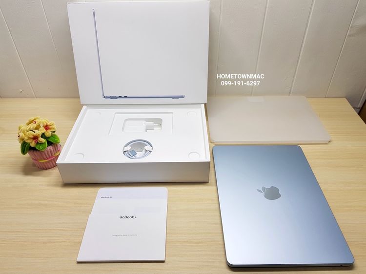 MacbookAir (Retina13-inch, 2025) M4 10-Core CPU 8-Core GPU SSD 256Gb Ram 16Gb Sky Blue ของใหม่มือ1 ประกันเดิน รูปที่ 2