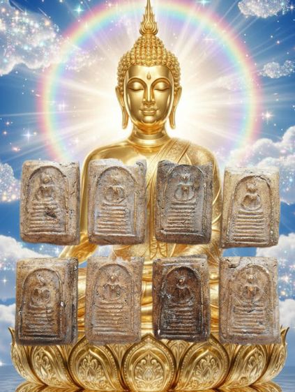 พระกรุเก่าสมเด็จเกศไชโย อ่างทอง 8 องค์ 300-ส่งฟรี ชุดที่1