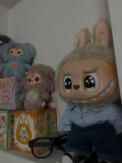 ￼ลิขสิทธิ์แท้จาก 🇹🇭Pop Mart The Monsters Flip With Me Vinyl Plush Doll 5 Interchangeable Eyes Durable Compact Design