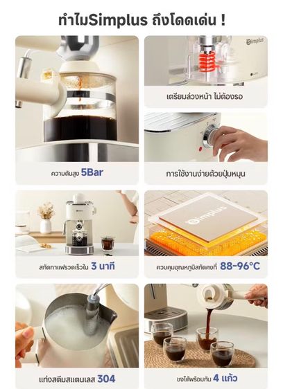 ขายเครื่องชงกาแฟ Simplus รูปที่ 9