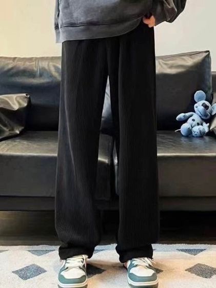 กางเกงลูกฟูกสีดำ เอว 30-33