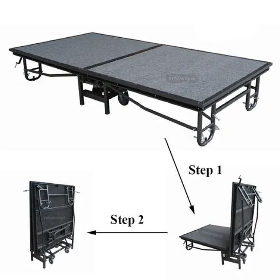 โครงเวทีพับได้แบบเคลื่อนที่เเละบันได สำหรับงานแสดงสินค้า งานจัดเลี้ยง ฯลฯ รูปที่ 2