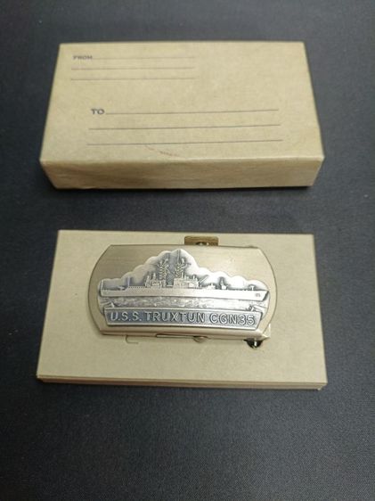 หัวเข็มขัดวินเทจ (Vintage Belt Buckle) ของเรือรบสหรัฐฯ U.S.S. TRUXTUN CGN 35 ซึ่งเป็นเรือลาดตระเวนติดอาวุธนำวิถีพลังงานนิวเคลียร์ รูปที่ 3
