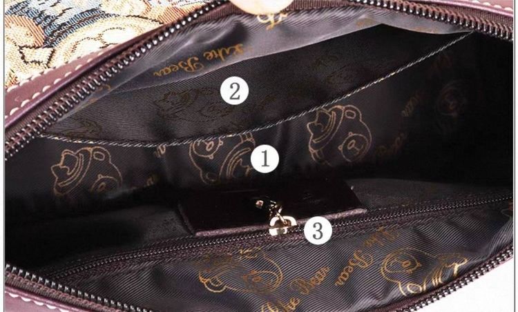 กระเป๋าสะพายข้างลายหมีสีขาวสายสีแดงBA0122 รูปที่ 4