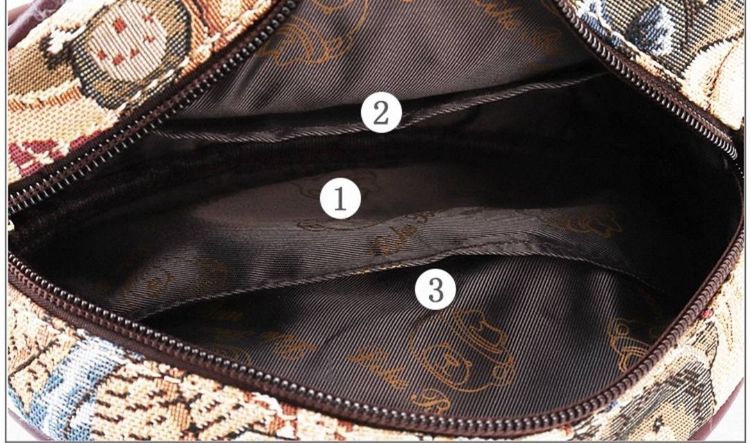 กระเป๋าสะพายข้างลายหมีสีน้ำตาลสายโซ่BA0120 รูปที่ 4