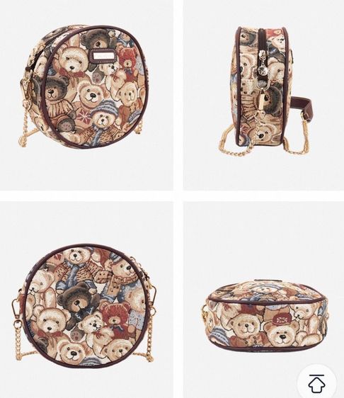 กระเป๋าสะพายข้างลายหมีสีน้ำตาลสายโซ่BA0120 รูปที่ 5