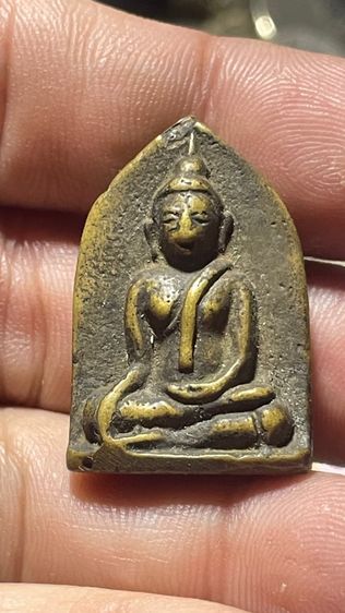 พระพุทธหล่อโบราณหลังยันต์ตามรูปไม่ทราบที่เนื้อโลหะทองเหลืองสวยเก่า รูปที่ 8