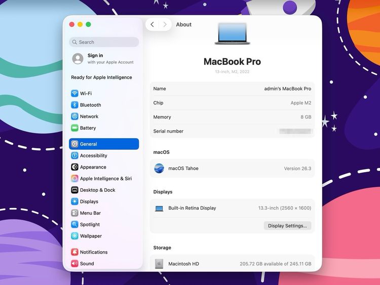 MacBook Pro 13-inch M2 2022 Ram8GB SSD256GB SpaceGray รูปที่ 12