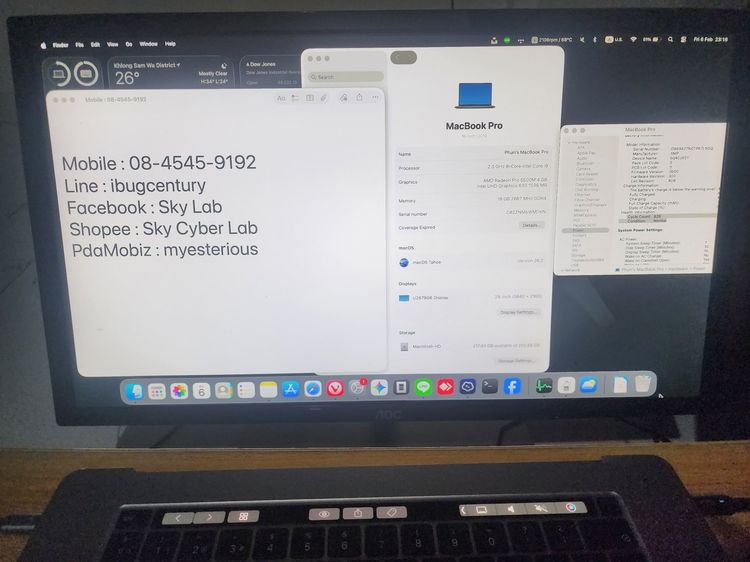 ขาย Macbook Pro 16" 2019 Core i9 ram16 SSD 256g การ์ดจอแยก 5500M Touchbar + ต่อจอแยก 4k ผ่าน Shopee ได้ รูปที่ 2
