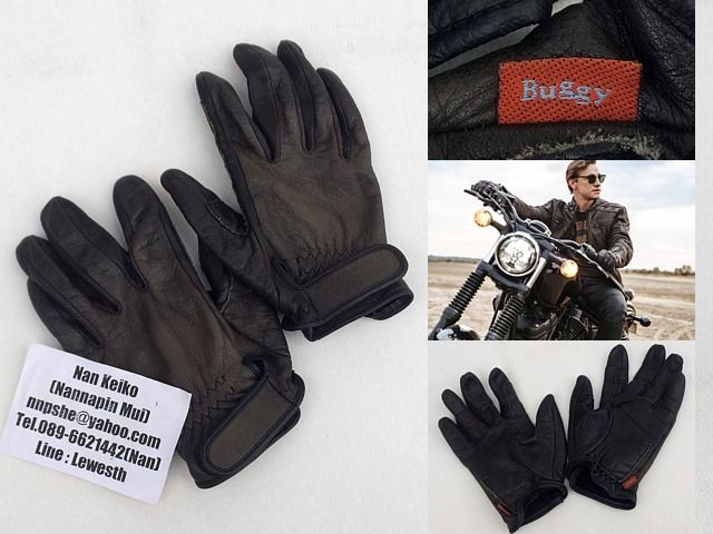 ถุงมือขี่มอเตอร์ไซค์หนังแท้ Buggy
