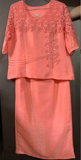 แขนยาว ส้ม เสื้อออกงานคุณแม่ หรูหรา