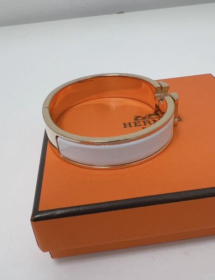 กำไล Hermès รุ่น Clic H สีขาว รูปที่ 5