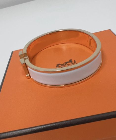 กำไล Hermès รุ่น Clic H สีขาว รูปที่ 3