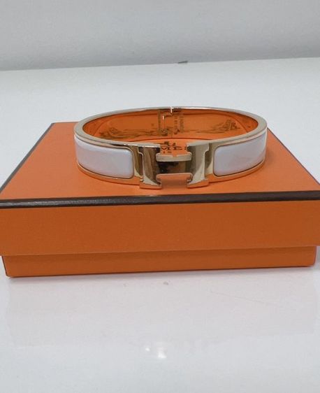 กำไล Hermès รุ่น Clic H สีขาว รูปที่ 4