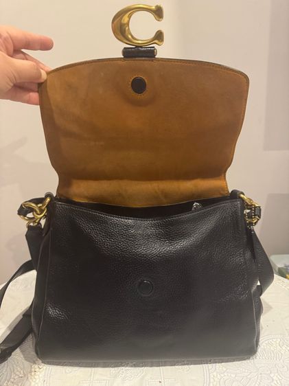 Coachแท้💯มือสอง สีดำรหัสC3954Coach Soft Pebble Leather May Shoulderbag Chalk Style (Black) รูปที่ 4
