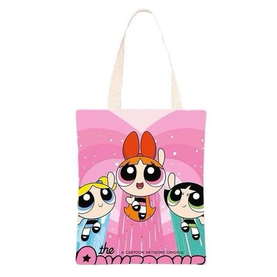 กระเป๋าผ้าแคนวาส Crybaby The Powerpuff Girls ใบใหญ่ใส่ของได้จุใจ  ขนาด 40x35 cm รูปที่ 4