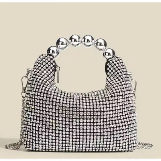 Rhinestone Dinner Handbags Bucket Bags กระเป๋าสะพายข้างสําหรับงานปาร์ตี้งานแต่งงานค็อกเทลปาร์ตี้ เพชรแน่นมากสวยหรูดูแพงมาก เกรดขึ้นห้าง