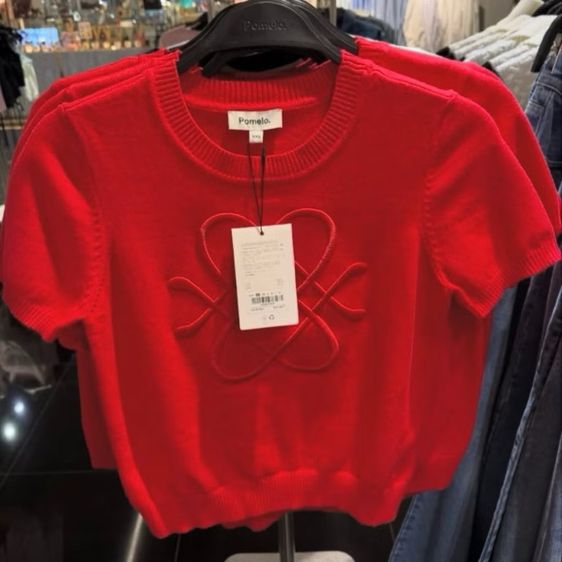 เสื้อแขนสั้น Pomelo new collection ยืดหยุ่นทรงน่ารัก รูปที่ 2