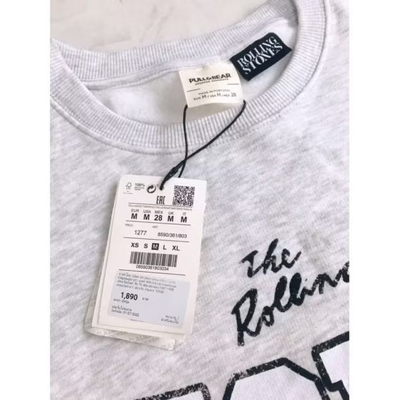 เสื้อสเวตเตอร Pull แอนด์ bear rollling stones ของแท้จากช๊อป รูปที่ 3