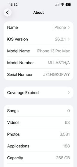iPhone 13 Pro Max 256GB สีดำ เครื่องศูนย์ไทย รูปที่ 13