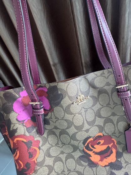 Coach Jumbo Floral Mollie tote  3Compartment handbag รูปที่ 3