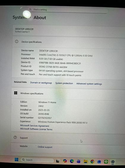 ขายต่อ Microsoft Surface Laptop 3

 รูปที่ 3