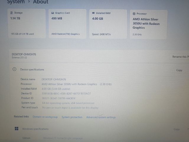 acer extensa 15 ex215-22 การ์ดจอแยก เปลี่ยนฮาร์ดดิสเป็น ssd แล้ว รูปที่ 4