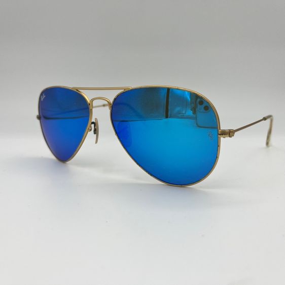 แว่นกันแดด Ray-Ban Aviator เลนส์ปรอทสีฟ้า รูปที่ 4