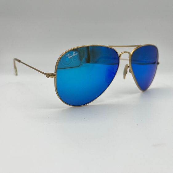 แว่นกันแดด Ray-Ban Aviator เลนส์ปรอทสีฟ้า รูปที่ 3