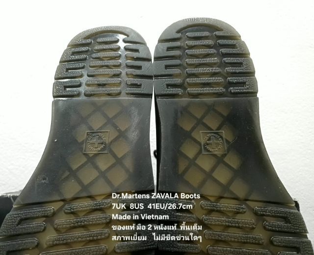 Dr.Martens ZAVALA Boots, Unisex 7UK 8US 41EU(26.7cm) Original ของแท้ มือ 2 สภาพเยี่ยม, รองเท้า Dr.Martens หนังแท้ พื้นเต็ม ไม่มีตำหนิใดๆ รูปที่ 13
