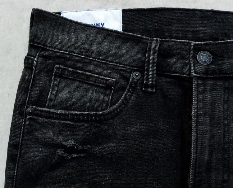 ยีนส์เข้ม ขัดฟอกสี แต่งเซอร์ ทำขาดเดิม กางเกงผู้ชาย รูปที่ 6
