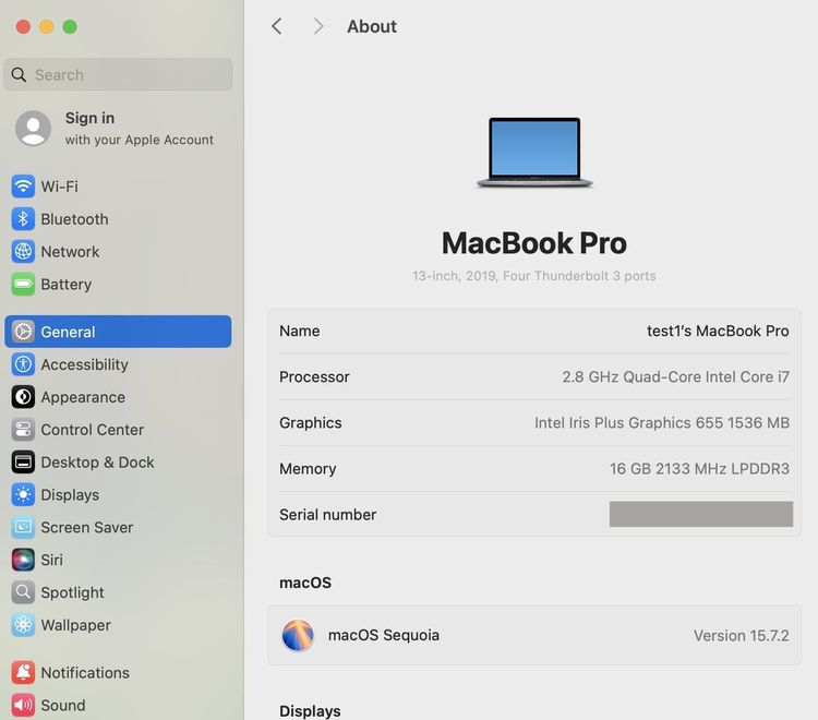 MacBook Pro 13" i7 RAM 16GB SSD 512GB 2019 - มือสอง (Used) รูปที่ 18