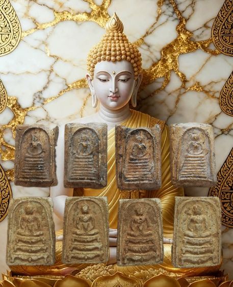 สมเด็จเกศไชโย สมเด็จพิมพ์พุดซ้อน 8 องค์ 300-ส่งฟรี ชุดที่4