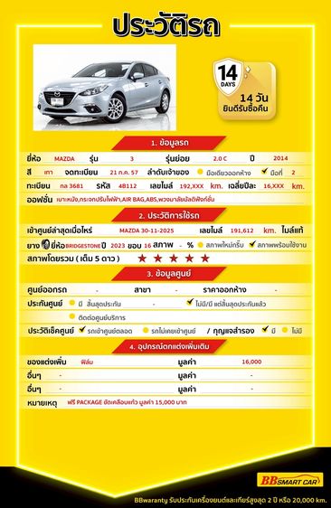 Mazda Mazda3 2014 2.0 C Sedan เบนซิน ไม่ติดแก๊ส เกียร์อัตโนมัติ เทา รูปที่ 2