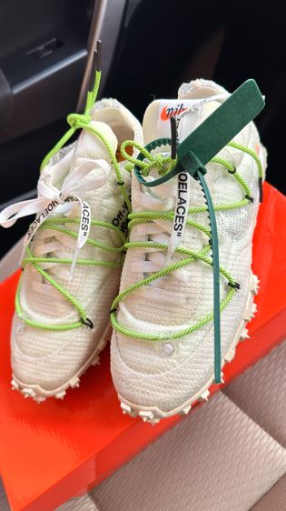 รองเท้าออกกำลังกาย ผู้หญิง ขาว รองเท้า Nike x Off white Waffle Racer Electric green 37EU 24.5cm 5UK 6US ใหม่ SHOP ไทย