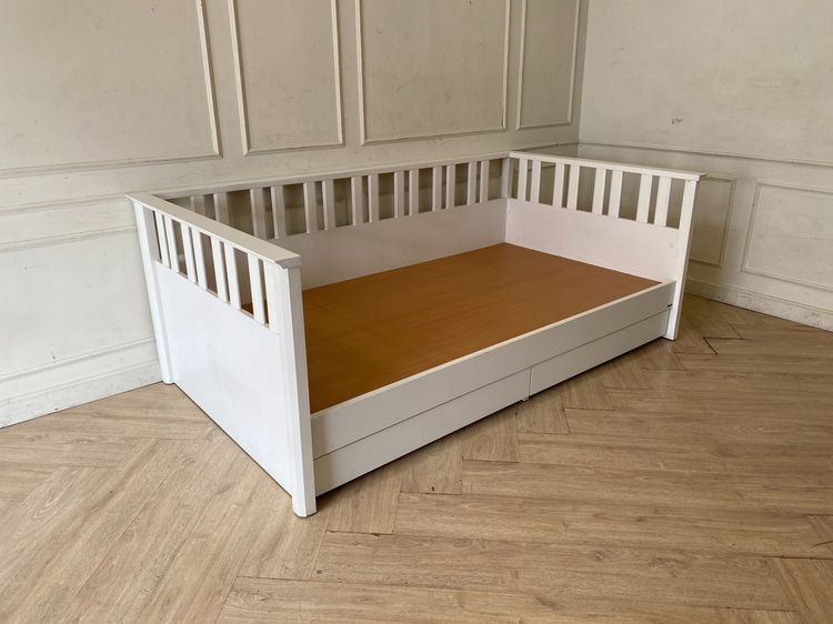 เตียงไม้ 3.5 ฟุต 2 ลิ้นชัก สีขาว ยี่ห้อ koncept  รูปที่ 3