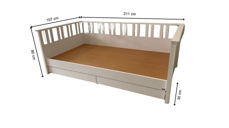 เตียงไม้ 3.5 ฟุต 2 ลิ้นชัก สีขาว ยี่ห้อ koncept  รูปที่ 7
