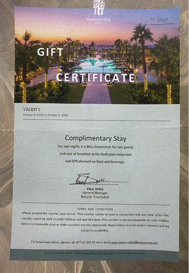 ห้องพักดูไบ 2 คืน ฟรีอาหารเช้า พร้อมส่วนลดอาหารเครื่องดื่ม 50 เปอร์เซ็นต์