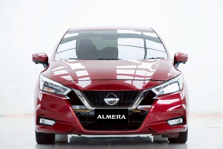 Nissan Almera 2020 1.0L Turbo VL CVT Sedan เบนซิน ไม่ติดแก๊ส เกียร์อัตโนมัติ แดง รูปที่ 4