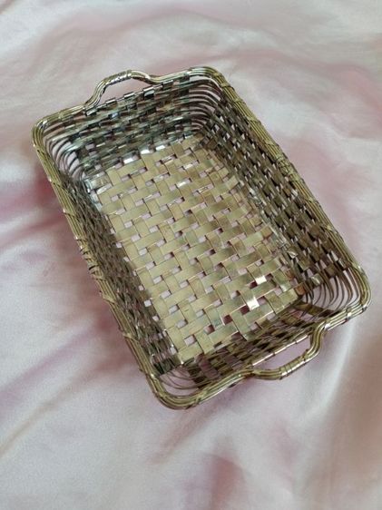 ตระกร้าเคลือบเงินแท้ แบรนด์ WAKO จากญี่ปุ่นแท้(น้ำหนักดีค่ะ)