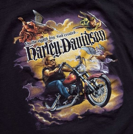 เสื้อยืด Vintage Harley-Davidson 1987
"On The Eighth Day God Created"
 รูปที่ 2