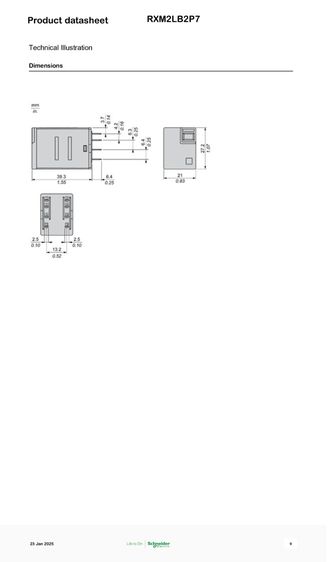 Miniature RXM2LB2P7  + Relay XZE1M2C Simple Socket  รูปที่ 14