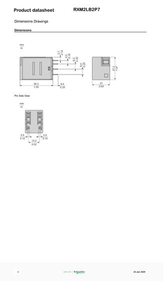 Miniature RXM2LB2P7  + Relay XZE1M2C Simple Socket  รูปที่ 15