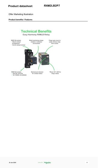 Miniature RXM2LB2P7  + Relay XZE1M2C Simple Socket  รูปที่ 12