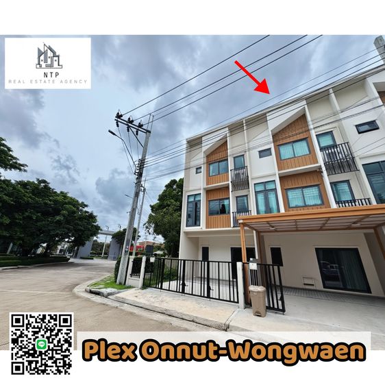For rent Townhome 3 ชั้น 𝐏𝐥𝐞𝐱 𝐎𝐧𝐧𝐮𝐭-𝐖𝐨𝐧𝐠𝐰𝐚𝐞𝐧 ใกล้เมกาบางนา เดินทางไปสุวรรณภูมิเพียง 10 นาที หน้าหมู่บ้านมี Community Mall