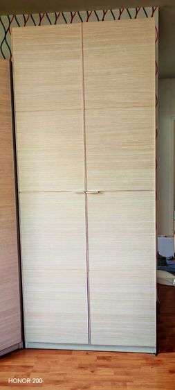 ขายตู้เสื้อผ้า SB furniture มือสองสไตร์มินิมอลสีlight oak วัสดุไม้ปาร์ติเกิล เคลือบผิว สภาพสวย  รับของที่เขตสายไหม